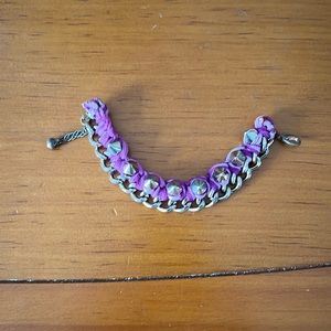 Purple Thread and Gold Stud Baublebar Bracelet